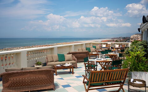 Tosca With Beach & Breakfast Included: Cloud, Sky, Water, Furniture, Property, Building, Plant, Azure, Outdoor Furniture, Seaside Resort