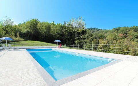 La Casa Dei Nonni, House With Private Pool, Torino: Water, Sky, Swimming Pool, Rectangle, Building, Shade, Plant, Tree, House, Outdoor Furniture