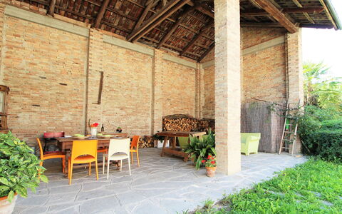La Casa Dei Nonni, House With Private Pool, Torino: Plant, Table, Property, Furniture, Flowerpot, Wood, Chair, Interior Design, Building, Outdoor Furniture