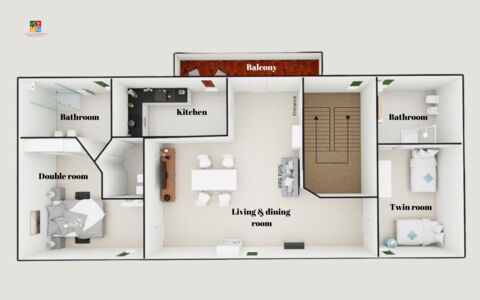 Loreto Suite Apartment: White, Living Room