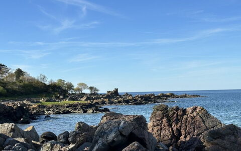Makrina - 150M from the Sea: Blue, Water, Rock, Coast, Coastal And Oceanic Landforms, Natural Landscape, Horizon, Sea, Shore, Summer