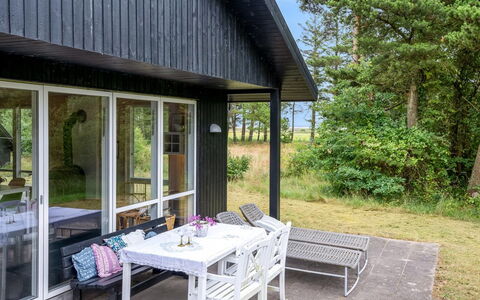 Trena - 1.2Km to the Fjord: Porch, Cottage, House, Home, Land Lot, Shade, Garden, Door, Groundcover, Estate