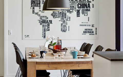 Gertraude - 800M from the Sea: Interior Design, Furniture, Wall Sticker, Room, Living Room, Chair, Dining Room, Kitchen & Dining Room Table, Lamp, Wallpaper