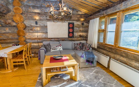 Kelokanerva: Wood, Ceiling, Interior Design, Furniture, Flooring, Room, Home, Floor, Log Cabin, Cottage