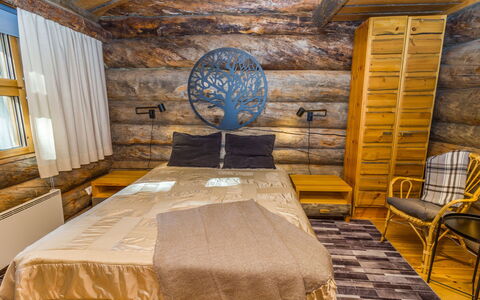 Kelokanerva: Bedroom, Bed, Bedding, Bed Sheet, Wood, Interior Design, Floor, Flooring, Bed Frame, Ceiling