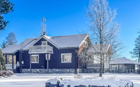 Villa Sirpia: Blue, House, Building, Home, Snow, Cottage, Winter, Roof, Residential Area, Architecture