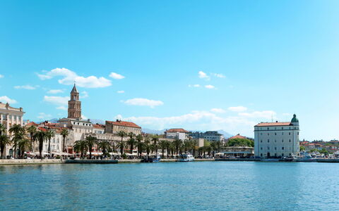 Kastel Mila: Blue, Water, Body Of Water, Waterway, City, Tower, Coastal And Oceanic Landforms, Tourist Attraction, Channel, Sea