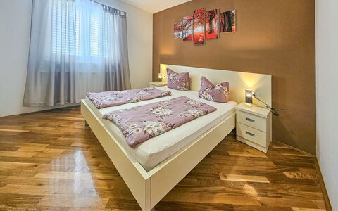 Maja: Interior Design, Bed, Floor, Furniture, Flooring, Bedroom, Room, Wood, Ceiling, Bed Sheet