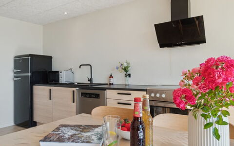 Yari - 50M from the Sea: Furniture, Interior Design, Kitchen, Countertop, Flooring, Kitchen Appliance, Wood, Floor, Major Appliance, Ceiling
