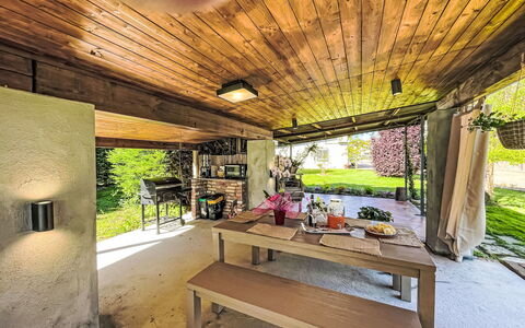 Tenuta Beatrice: Plant, Building, Table, Wood, Shade, Interior Design, Tree, Flooring, Floor, Living Room