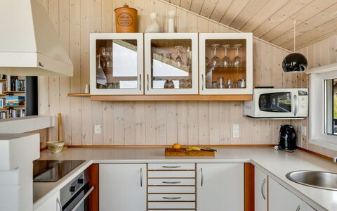 Udder - 250M from the Sea: Kitchen, Interior Design, Countertop, Kitchen Appliance, Wood, Flooring, Ceiling, Cabinetry, Furniture, Light Fixture