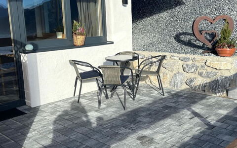 Zell am See 680: Composite Material, Outdoor Furniture, Concrete, Chair, Balcony, Flagstone, Tile, Shade
