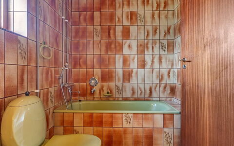 Natalija - 700M from the Sea: Bathroom, Flooring, Plumbing Fixture, Wall, Floor, Interior Design, Tap, Tile, Plumbing, Bathroom Sink
