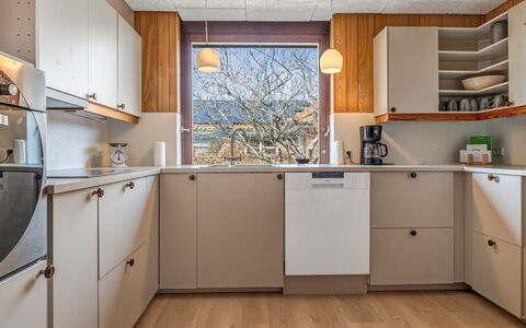Natalija - 700M from the Sea: Kitchen, Kitchen Appliance, Wood, Countertop, Major Appliance, Cabinetry, Flooring, Interior Design, Home Appliance, Home