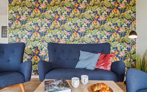 Rico - 50M from the Sea: Wallpaper, Floral Design, Living Room, Paint, Modern Art