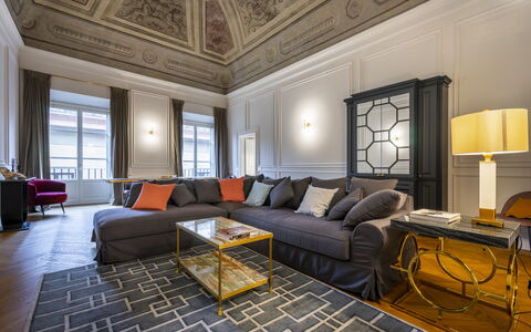 Albizi Penthouse Luxury Apartment In Florence By P: Furniture, Picture Frame, Property, Couch, Table, Comfort, Interior Design, Wood, Window, Lighting