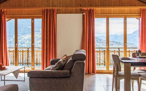 Beau Soleil - Gentianes 40: Furniture, Property, Window, Building, Table, Wood, Textile, Comfort, Shade, Chair