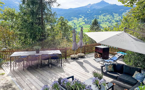 Chalet Tannengüetli: Plant, Sky, Cloud, Nature, Building, Mountain, Outdoor Furniture, Natural Landscape, Shade, Tree