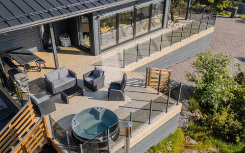 Sjöboda Hill: Wood, Roof, Composite Material, Home, Deck, Porch, Cottage, Shade, Estate, Outdoor Furniture