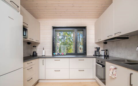Sjöboda Hill: Wood, Kitchen, Countertop, Interior Design, Flooring, Cabinetry, Home, Floor, Ceiling, Kitchen Appliance