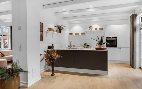 Alexi - 500M from the Sea: Furniture, Flooring, Interior Design, Wood Flooring, Floor, Wood, Ceiling, Laminate Flooring, Cabinetry, Kitchen