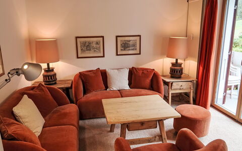 Villa Waldpark: Brown, Furniture, Property, Picture Frame, Comfort, Wood, Building, Table, Orange, Interior Design