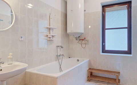 Green Valley Park Stárkov 7: Bathroom, Flooring, Plumbing Fixture, Wall, Floor, Interior Design, Bathtub, Tap, Plumbing, Tile