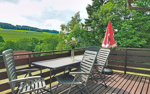 Green Valley Park Stárkov 13: Furniture, Outdoor Furniture, Wood, Chair, Table, Outdoor Table, Hardwood, Wood Stain, Deck, Garden