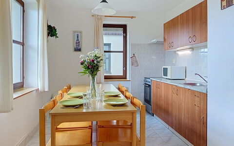 Green Valley Park Stárkov 16: Furniture, Flooring, Wood, Floor, Interior Design, Table, Kitchen & Dining Room Table, Ceiling, Room, Dining Room