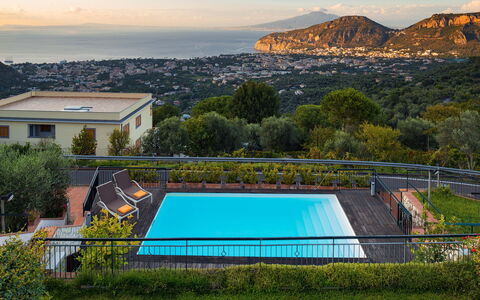 Villa Golfo Di Napoli With Private Pool: Sky, Water, Plant, Cloud, Daytime, Building, Nature, Swimming Pool, Lighting, Tree
