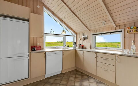 Märta - 250M from the Sea: Wood, Flooring, Interior Design, Ceiling, Floor, Kitchen, Room, Cabinetry, Kitchen Appliance, Countertop