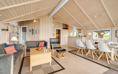 Märta - 250M from the Sea: Wood, Interior Design, Ceiling, Flooring, Floor, Home, Room, Light Fixture, Wood Flooring, Living Room