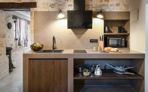 Botra Maria Luxury: Cabinetry, Countertop, Property, Furniture, Wood, Shelving, Kitchen, Interior Design, Kitchen Stove, Building
