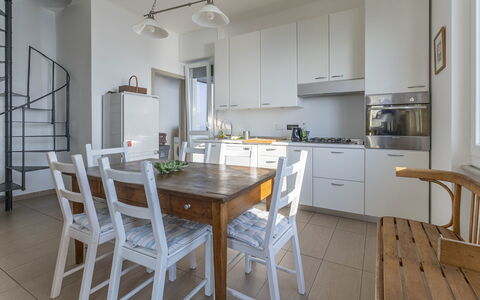 Breath-taking Portofino Promontory Seaview: Furniture, Interior Design, Flooring, Floor, Chair, Kitchen, Wood, Kitchen & Dining Room Table, Table, Ceiling