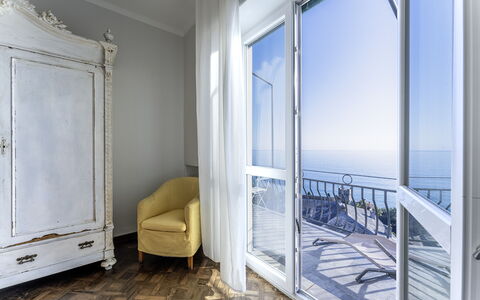 Breath-taking Portofino Promontory Seaview: Floor, Flooring, Interior Design, Furniture, Apartment, Sea, Room, Door, Wood Flooring, Ocean