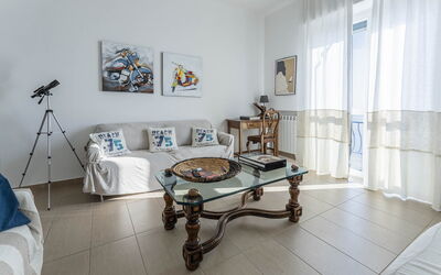 Breath-taking Portofino Promontory Seaview: Furniture, Interior Design, Flooring, Floor, Ceiling, Wood, Room, Couch, Living Room, Table