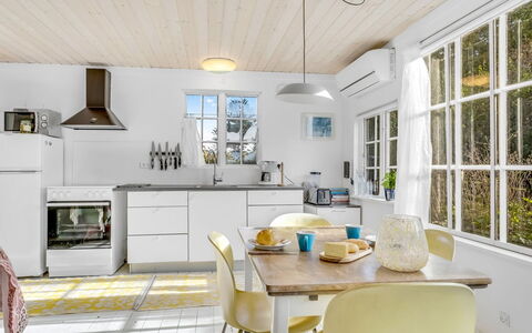 Aleta - 300M from the Sea: Kitchen, Furniture, Interior Design, Flooring, Kitchen Appliance, Countertop, Floor, Ceiling, Wood, Major Appliance
