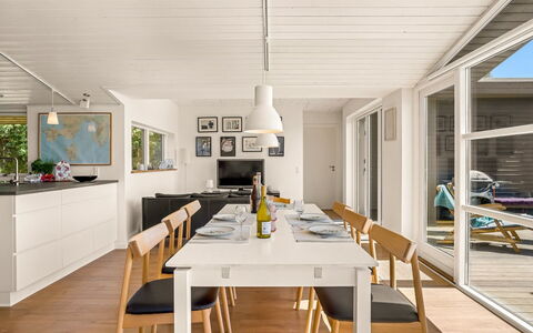 Veetrikki - 350M from the Sea: Furniture, Flooring, Interior Design, Floor, Wood, Wood Flooring, Ceiling, Kitchen & Dining Room Table, Dining Room, Table