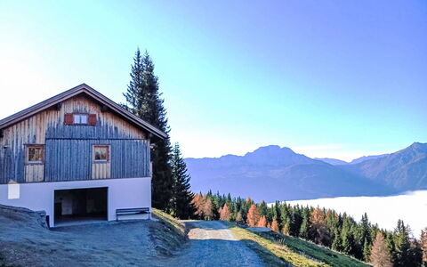 Heregger Hütte: Sky, Plant, Mountain, Cloud, Leaf, Natural Landscape, Larch, Slope, Tree, Highland