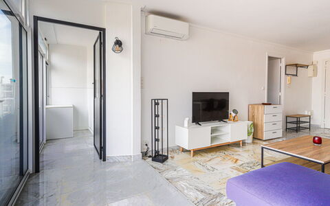 Roquebrune Cap Martin 110: Building, Television, Lighting, Picture Frame, Couch, Comfort, Flooring, House, Floor, Hall