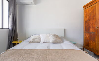 Roquebrune Cap Martin 110: Building, Furniture, Property, Window, Comfort, Wood, Textile, Interior Design, Bed, Bed Frame