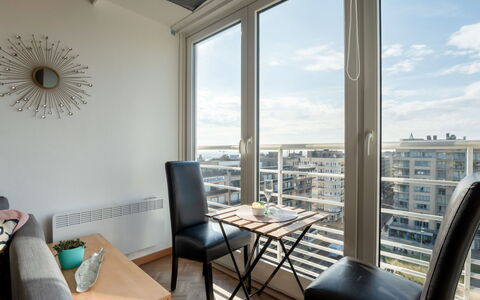 Ravenna 902 with Seaview: Table, Furniture, Property, Sky, Building, Interior Design, Window, Chair, Cloud, Shade