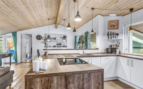 Estella - 900M from the Sea: Wood, Kitchen, Ceiling, Interior Design, Countertop, Flooring, Furniture, Home, Light Fixture, Floor