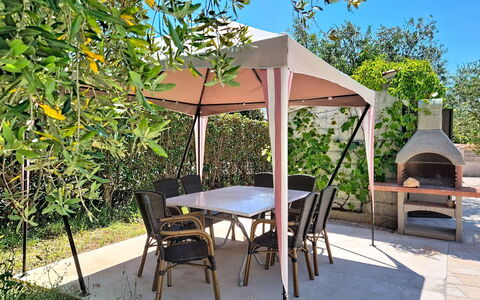Aria: Furniture, Canopy, Outdoor Furniture, Gazebo, Shade, Outdoor Table, Garden, Outdoor Structure, Chair, Backyard