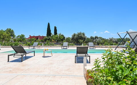 Villa Normanni: Sky, Azure, Plant, Shade, Swimming Pool, Land Lot, Urban Design, Outdoor Furniture, Tree, Leisure