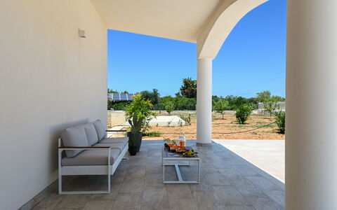 Villa Normanni: Sky, Plant, Furniture, Shade, Interior Design, Architecture, Couch, Floor, Tree, Outdoor Furniture