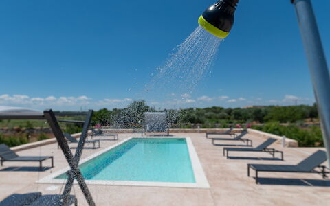 Villa Normanni: Water, Sky, Cloud, Azure, Swimming Pool, Leisure, Shade, Plant, Composite Material, Outdoor Furniture