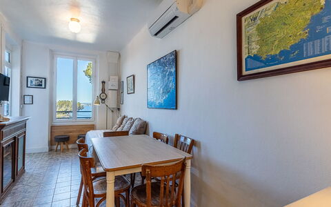 Le Provençal: Furniture, Flooring, Floor, Kitchen & Dining Room Table, Apartment, Dining Room, Room, Chair, Hardwood, Wood Stain