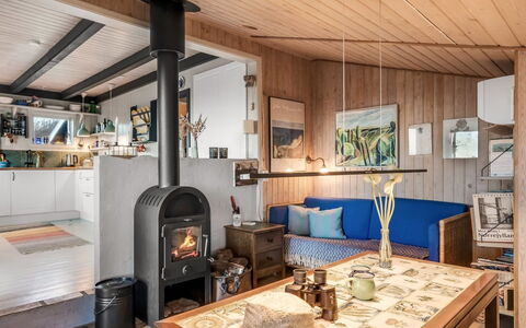 Sella - 600M from the Sea: Furniture, Wood, Interior Design, Flooring, Ceiling, Floor, Living Room, Room, Lighting, Home