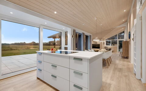 Corina - 850M to the Fjord: Flooring, Interior Design, Wood, Ceiling, Floor, Countertop, Kitchen, Light Fixture, Furniture, Cabinetry